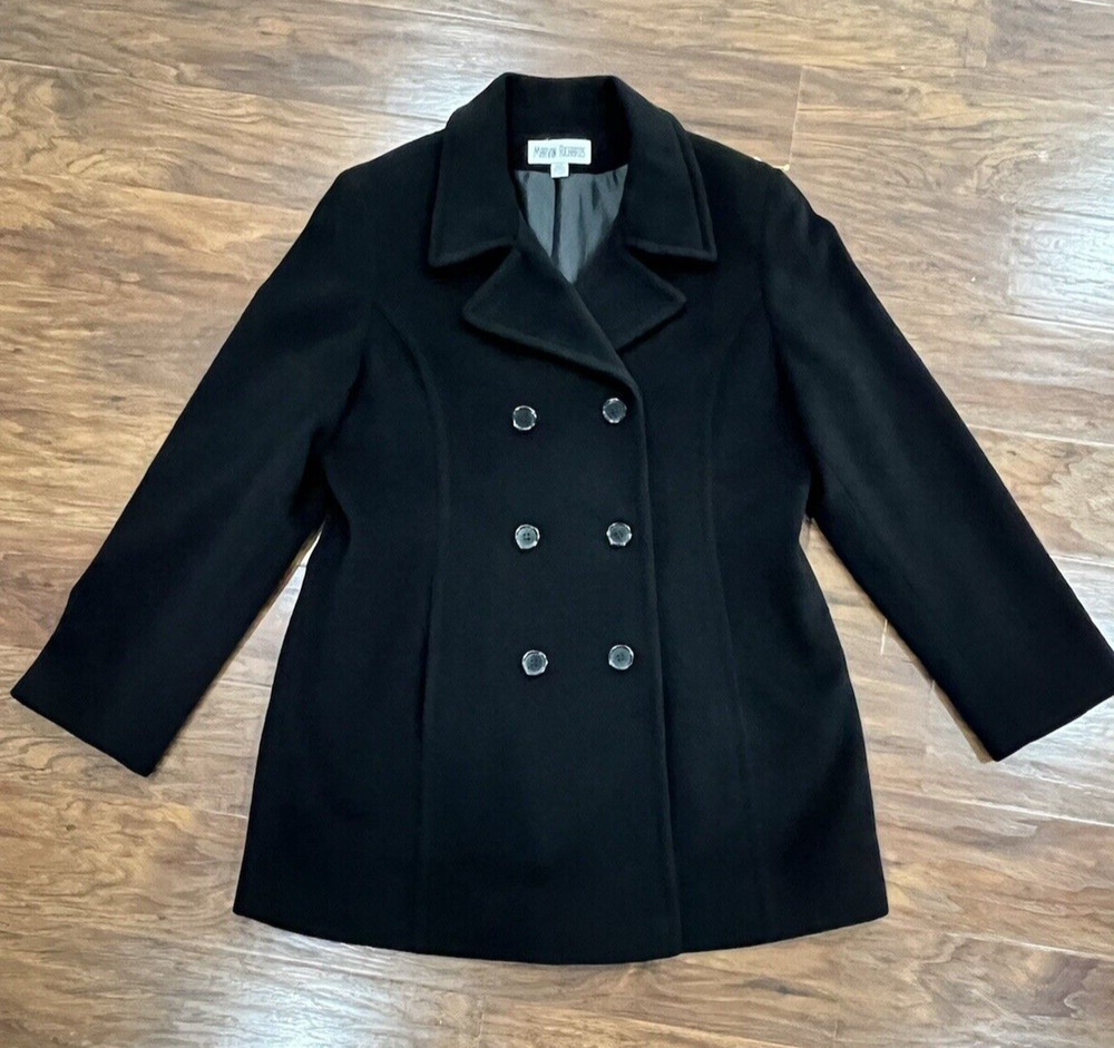 Vintage - Marvin Richards - BLACK Peacoat - Women's Size Large - RN 73209